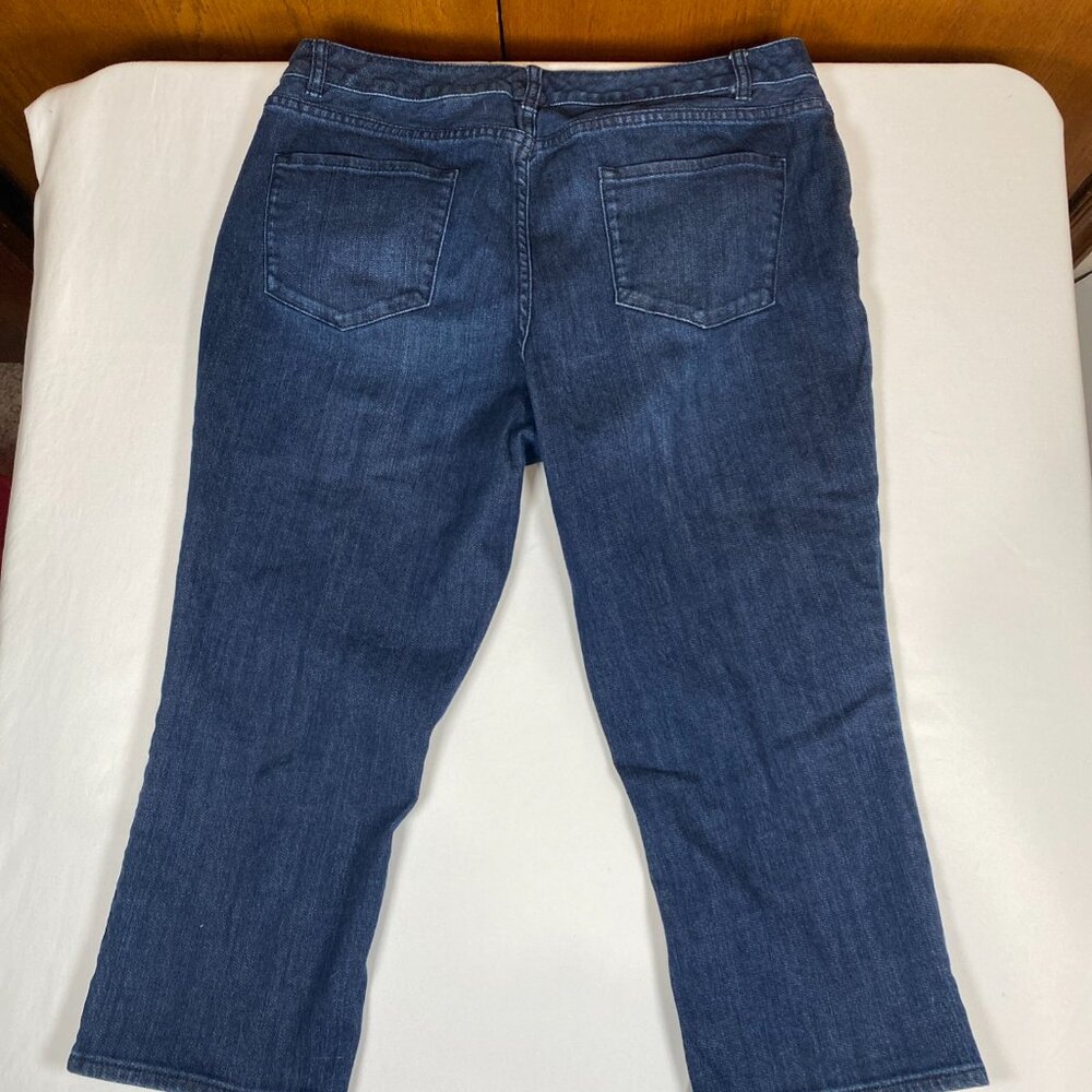 Coldwater Creek Natural Fit Capri 16 Cotton Blend Blue Jeans - Picture 5 of 6